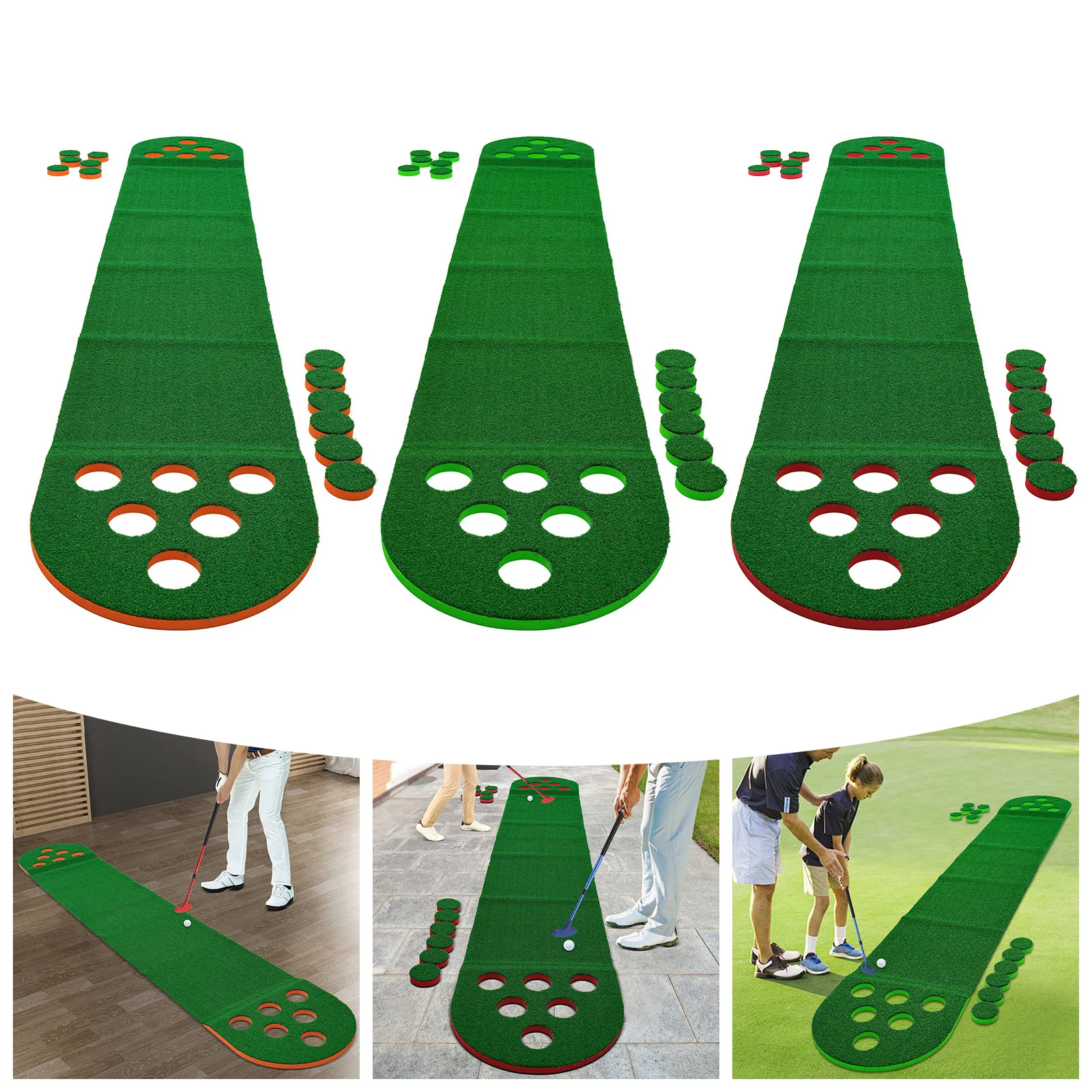 Mini campo de golf Putter Golf Pong con entrenamiento de agujeros para minijuegos y practicar en casa