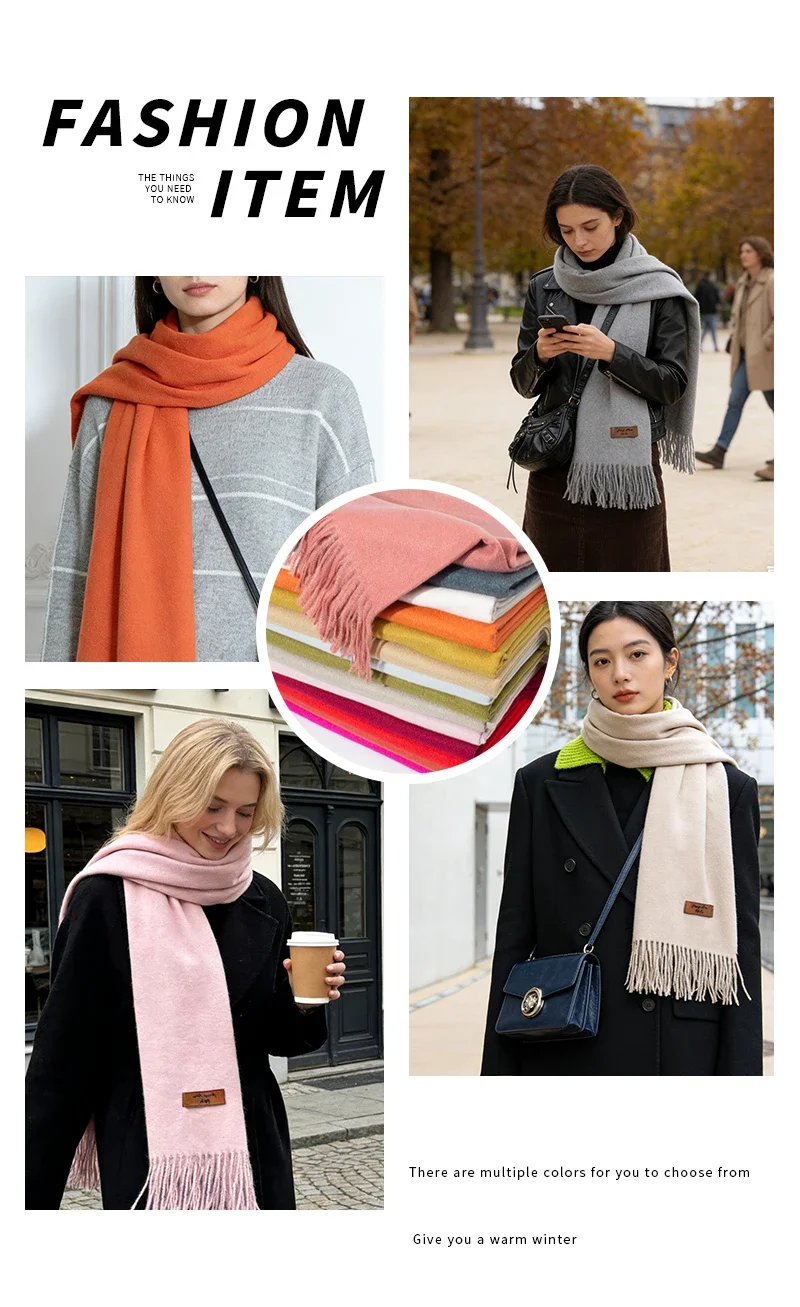 

Luxury Wool Winter Scarf Women Scarves Adult Scarves for ladies 100% Wool scarf women Fashion Cashmere Poncho Wrap