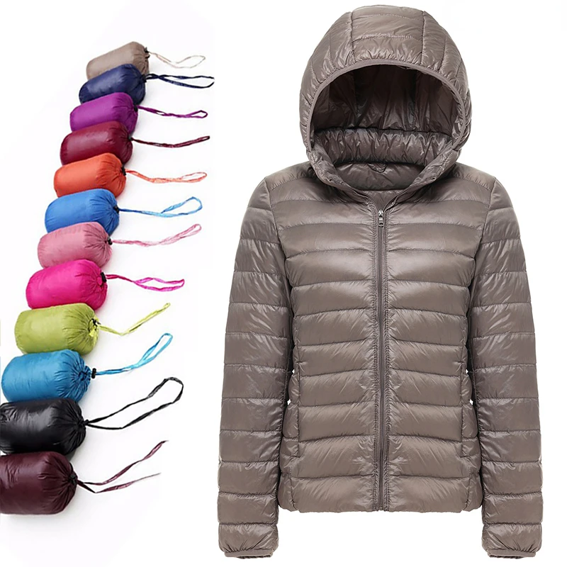 2023 Autumn Winter Down Jacket Women Coat Warm Ladies and Light Female Ultralight Hooded Down Coat