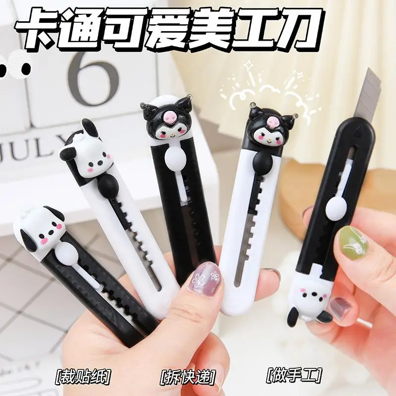 hot sanrio Kawaii Utility Knife Hello Kitty Cartoon Art Crop Express Delivery Box Cutter Cartoon Student Stationery New Style