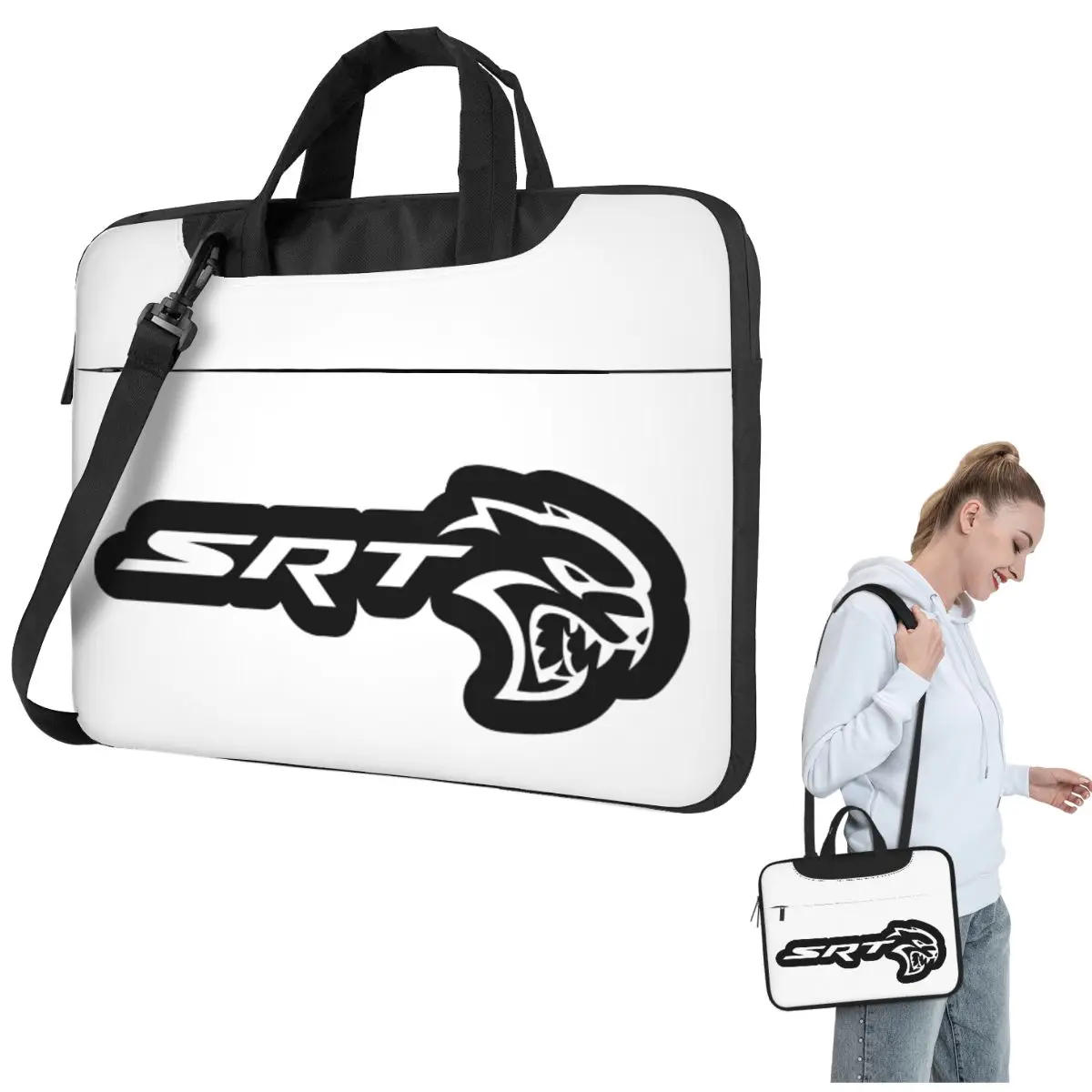 

SRT Hellcat Demon Dodge Challenger Автомобильная гоночная сумка через плечо для ноутбука Сумка для компьютера 13, 14, 15,6-дюймовая сумка для ноутбука Macbook