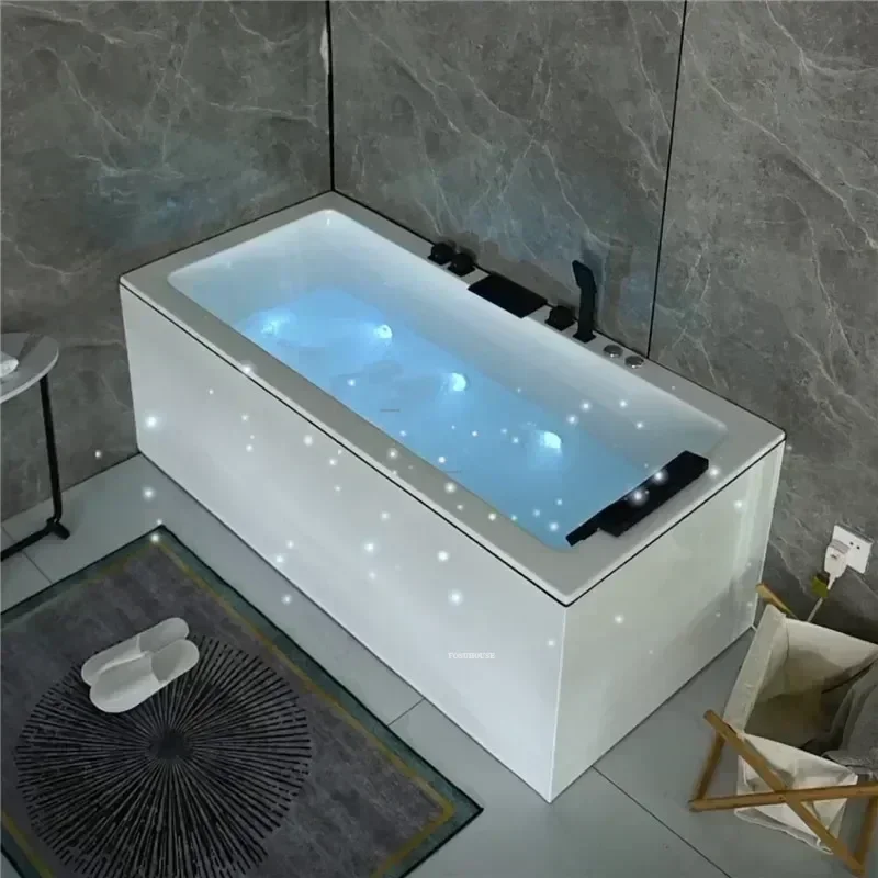 Small Apartment Household Bathtub Bathroom Supplies Surf Jacuzzi Homestay Constant Temperature Surf Massage Acrylic Bathtub L