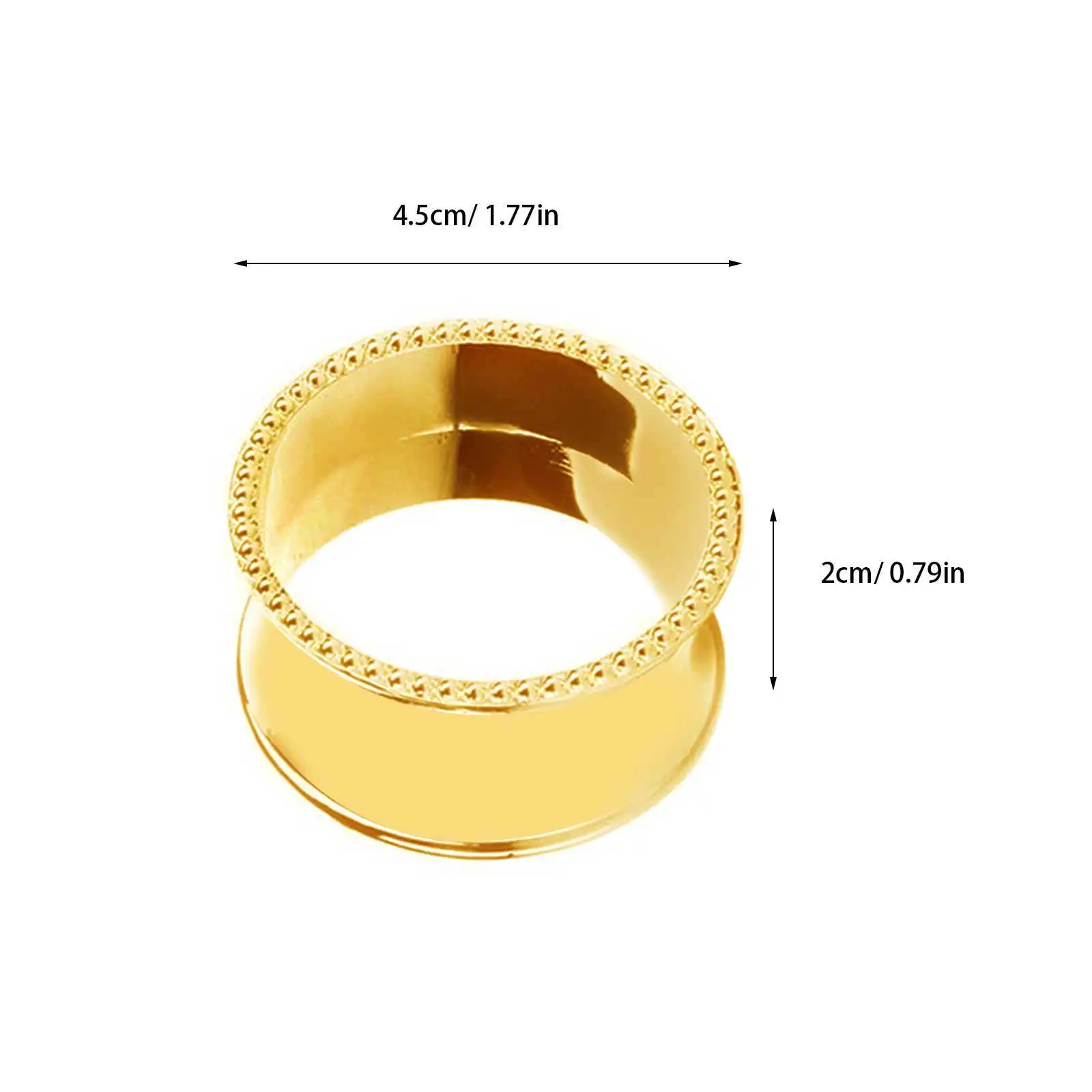 Oval Stainless Steel Beaded Napkin Ring Gold Shiny Dainty Yet Solid Table Setting Accent for Formal Casual Dining Napkin Rings