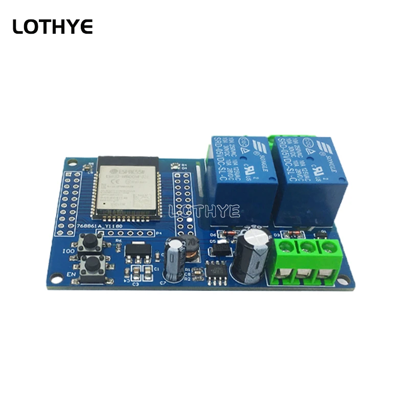 ESP32-WROOM ESP32 Dual Channel Wifi Bluetooth Relay Module Secondary Development Board DC5-60V Power Supply