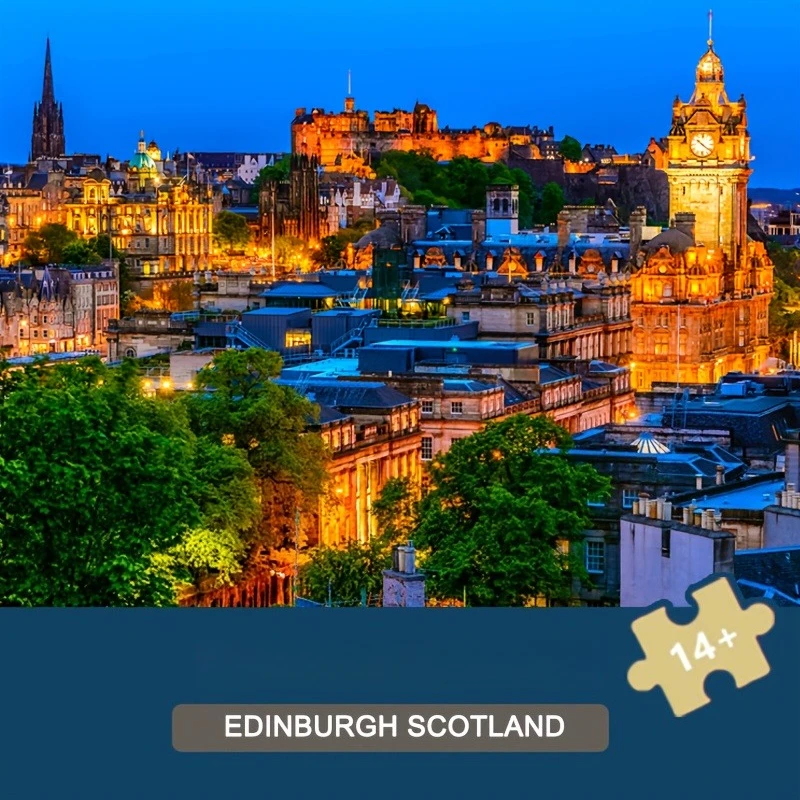 500/1000/1200/2000PCS Jigsaw Puzzle Edinburgh Scotland Cityscape Art For Adults Great Weekend Relaxation And Family Fun