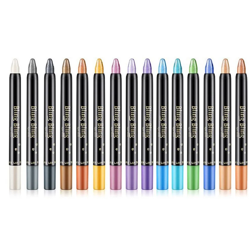 Women Waterproof Highlighter Eyeshadow Pencil Cosmetic Glitter  Eyeliner Pen Eyebrow Pearl pen eye shadow