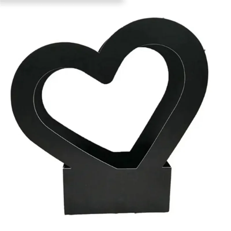 سلة الحب على شكل قلب صندوق هدايا عيد الحب صندوق تغليف الهدايا ورقة حلوة صندوق تزيين حفلات الزواج متين -A