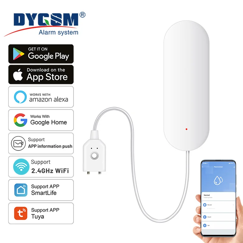 Tuya WiFi Water Leakage Sensor Smart Home Water Leakage Detector Flood Alert Overflow Security Protection Via Smart Life