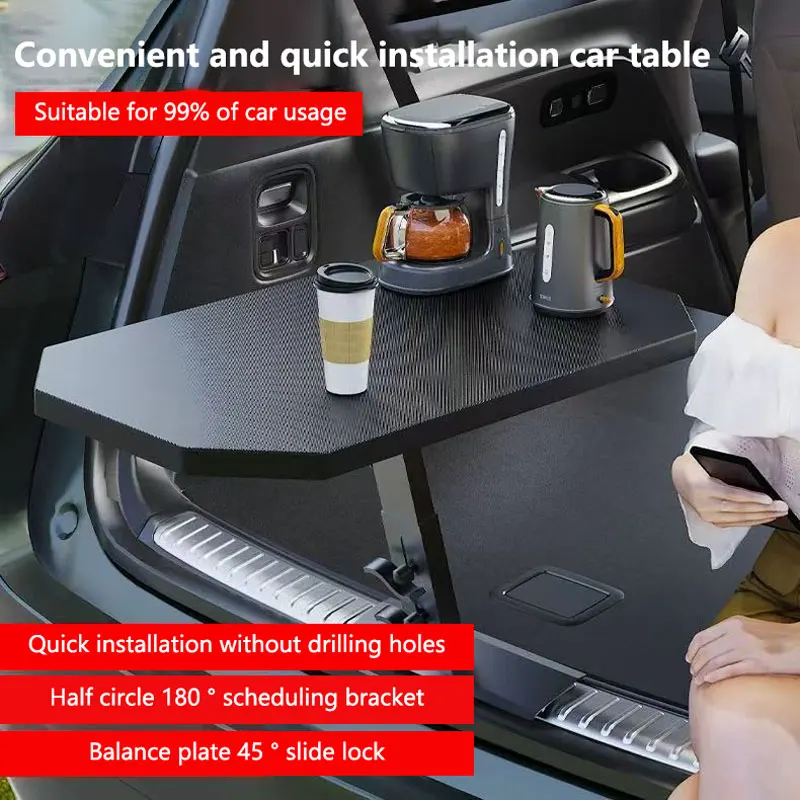 2024 Car Mounted Small Table Board Foldable Dining Table On Sedan Dining Stand Multifunctional Car Trunk Dining Tray ﻿