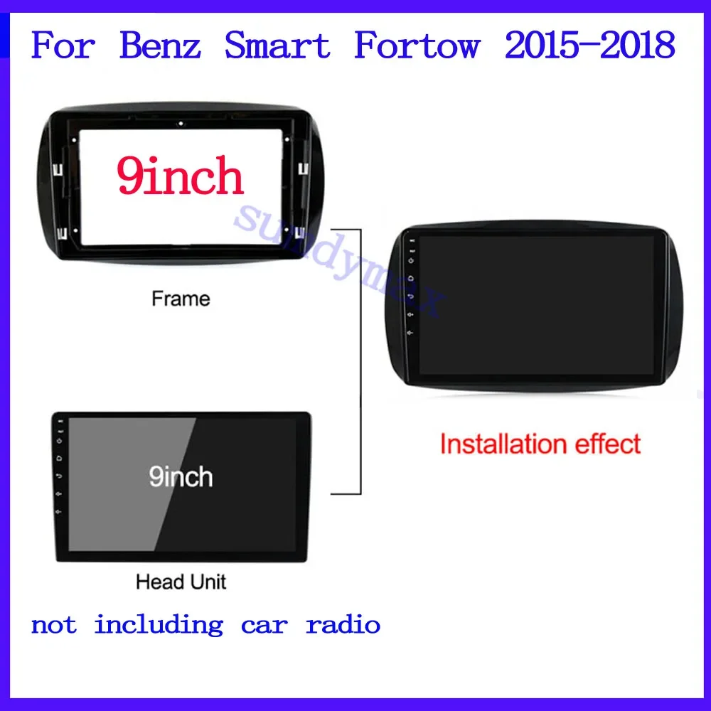 2din Android Car Radio Frame For Mercedes Benz Smart Fortow 2015-2018 9