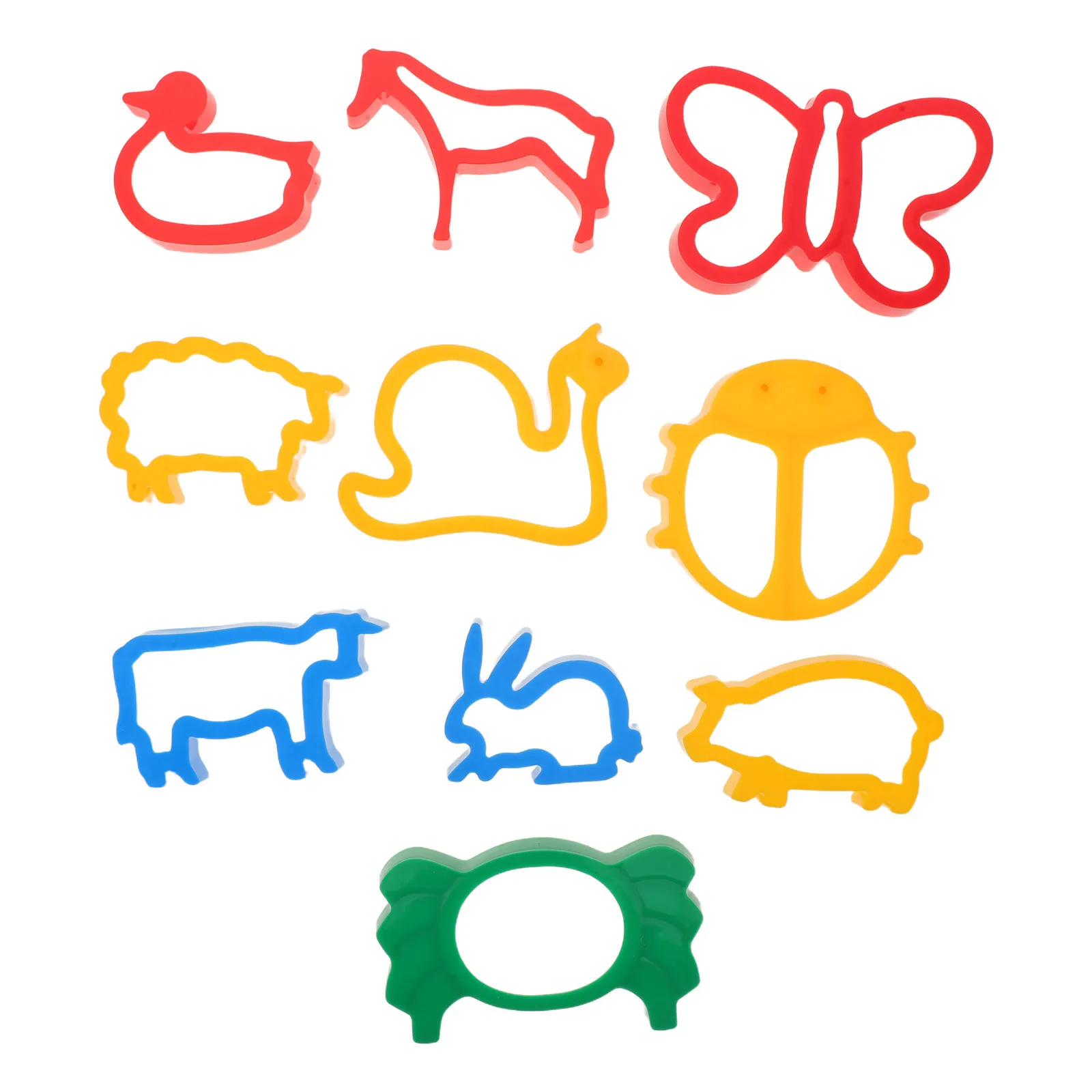 

10pcs Kids Diy Mold Clay Set Fruit Animal Shape Dough Cutters Plastic Modeling Tools For Creative Play - Reusable Craft
