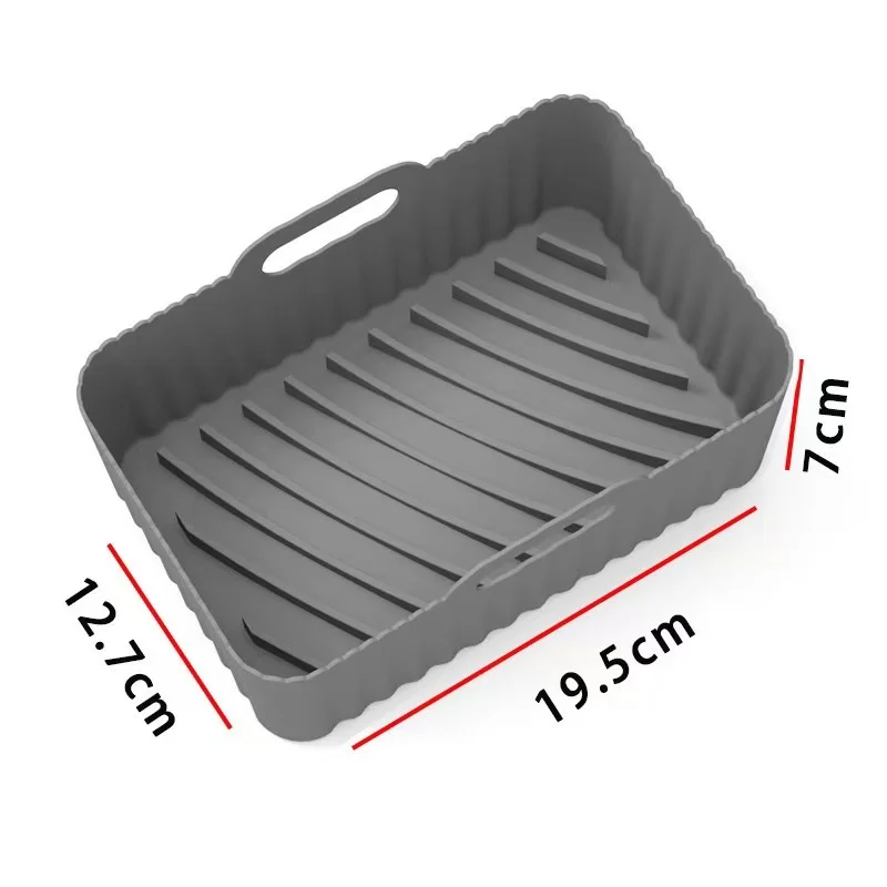 Food Grade Silicone Air Fryer Lined Tray, Rectangular Oven Pad Baking Tray, Easy to Clean and Reusable, High Temperature Resista