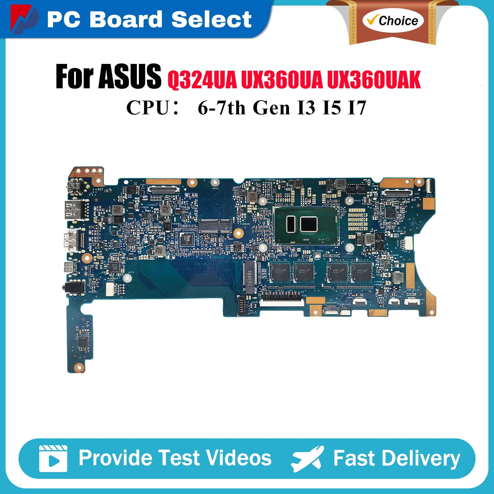 

Материнская плата U360UA для ноутбука ASUS ZenBook UX360UAK UX360UA UX360U Q324UA, материнская плата для ноутбука с процессором I3 I5 I7, тест ОК, быстрая доставка