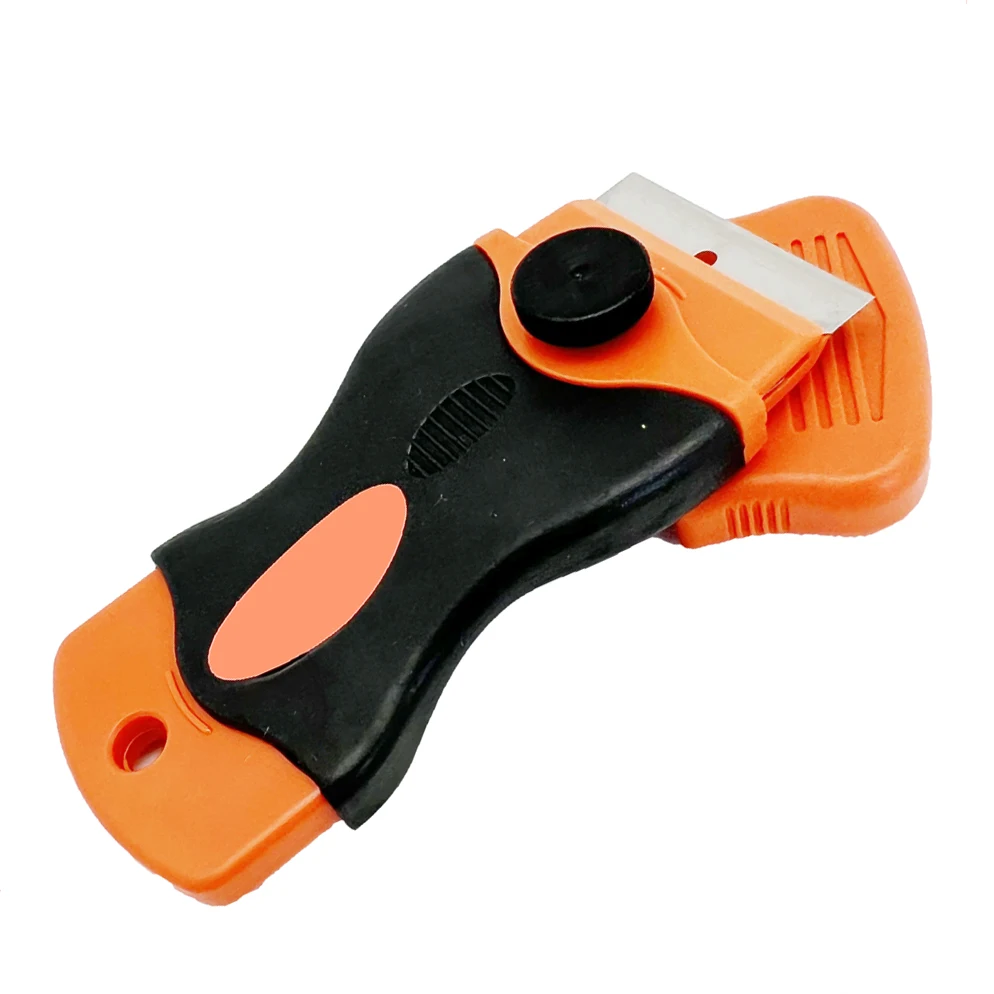

Mini Portable Scraper Safety Cover Key Chain Detachable Blade Cleaning Glue Gam Dirty Remover Plastic Handle fixed blade knife