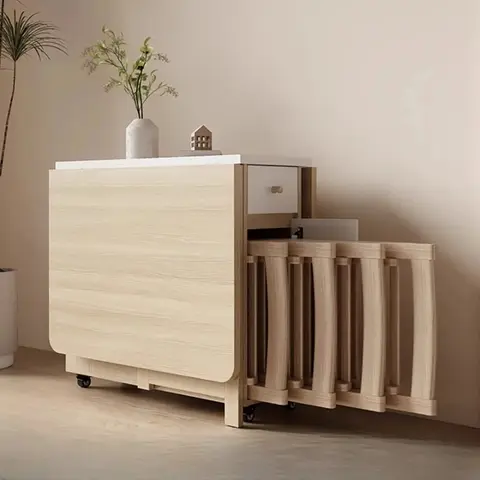 접이식 식탁 세트 6 의자 럭셔리 빈티지 스퀘어 식탁 Extensio Nordic Mesas Y Sillas De Comedor 주방 가구