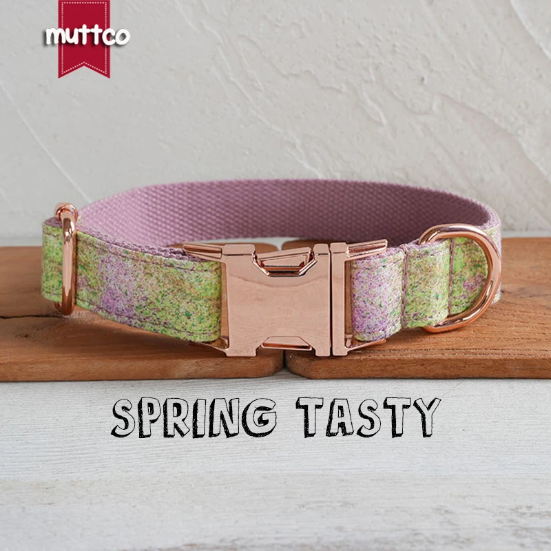 MUTTCO this collar uses inkjet color matching SPRING TASTY to add a strong artistic color 5 sizes UDC190