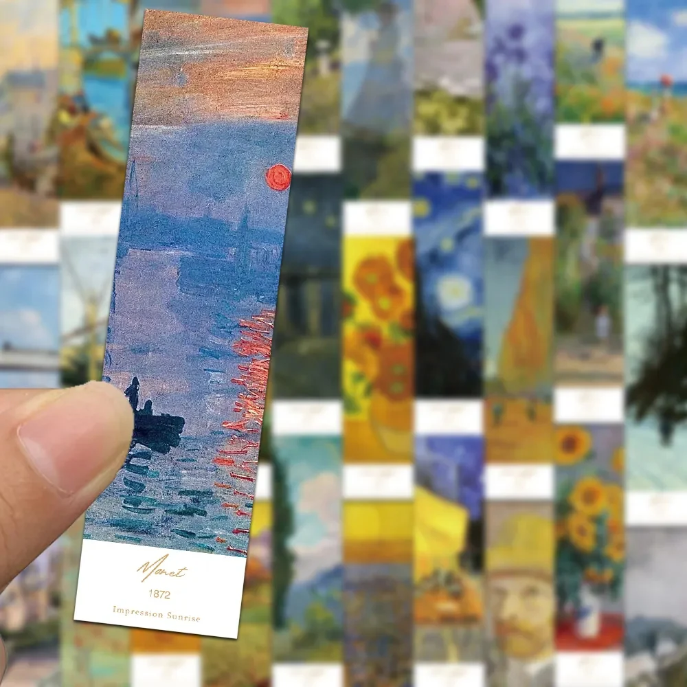 10/30pcs Art Painting Van Gogh Bookmark Stickers Decals Aesthetic Cartoon Decorative Stationery Phone Case Laptop Vinyl Sticker