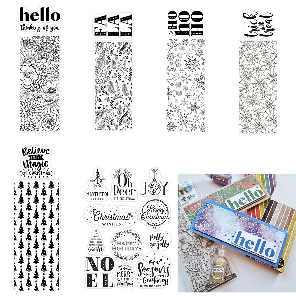 Frohe kleine Weihnachten klare Stempel Feder Brief Spinnennetz Stempel für DIY Scrapbooking Kartenherstellung Dekoration Papier Handwerk
