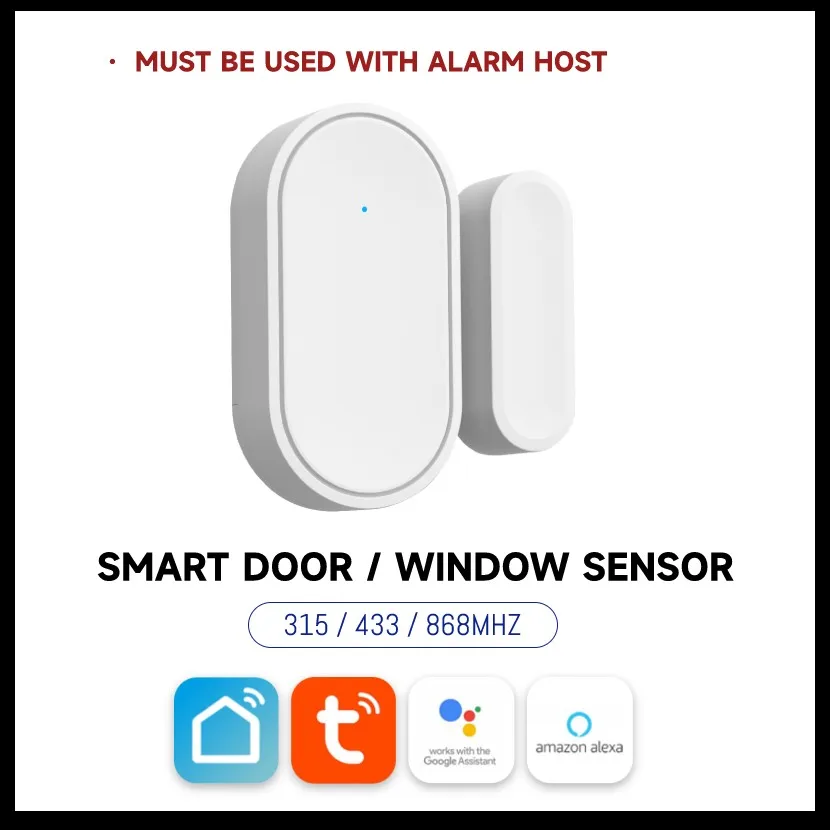 Sensor de ventana de puerta inteligente, apertura y cierre, aplicación remota Tuya, Control Compatible con Alexa y Google