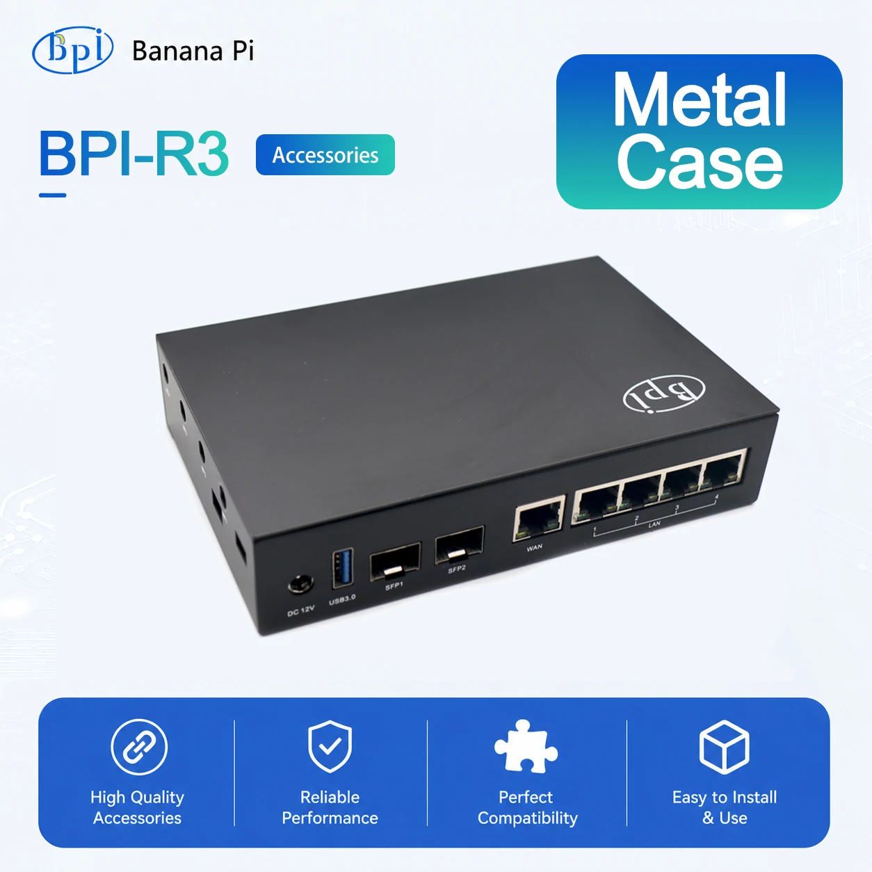 Banana Pi BPI-R3 Metal Case for Banana Pi Single Board Accessories