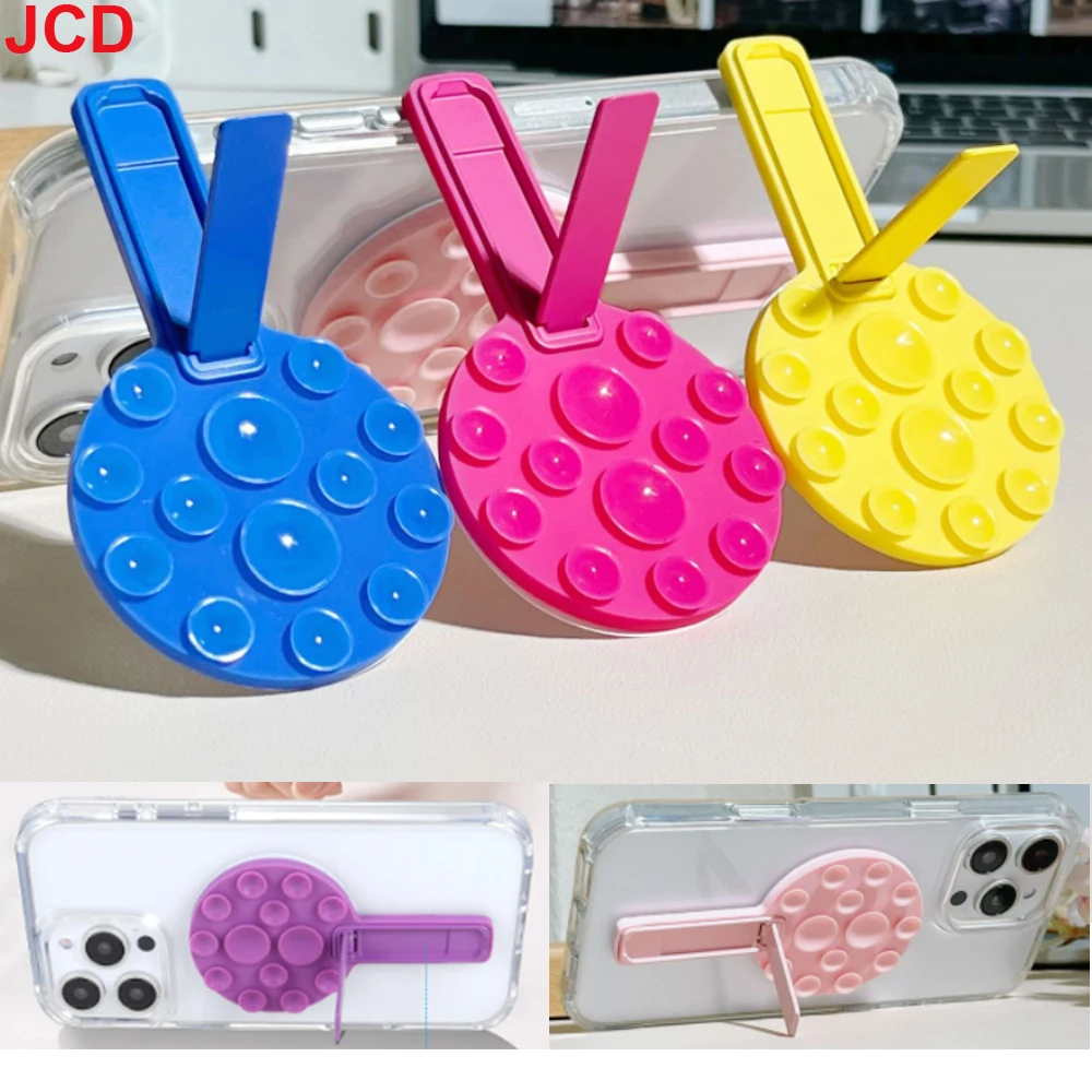 

JCD 1pcs Strong Grip Phone Holder Adhesive Silicone Suction Phone Case Mount Anti-Slip Hands-Free Sticky Cell Phone Grip Stands