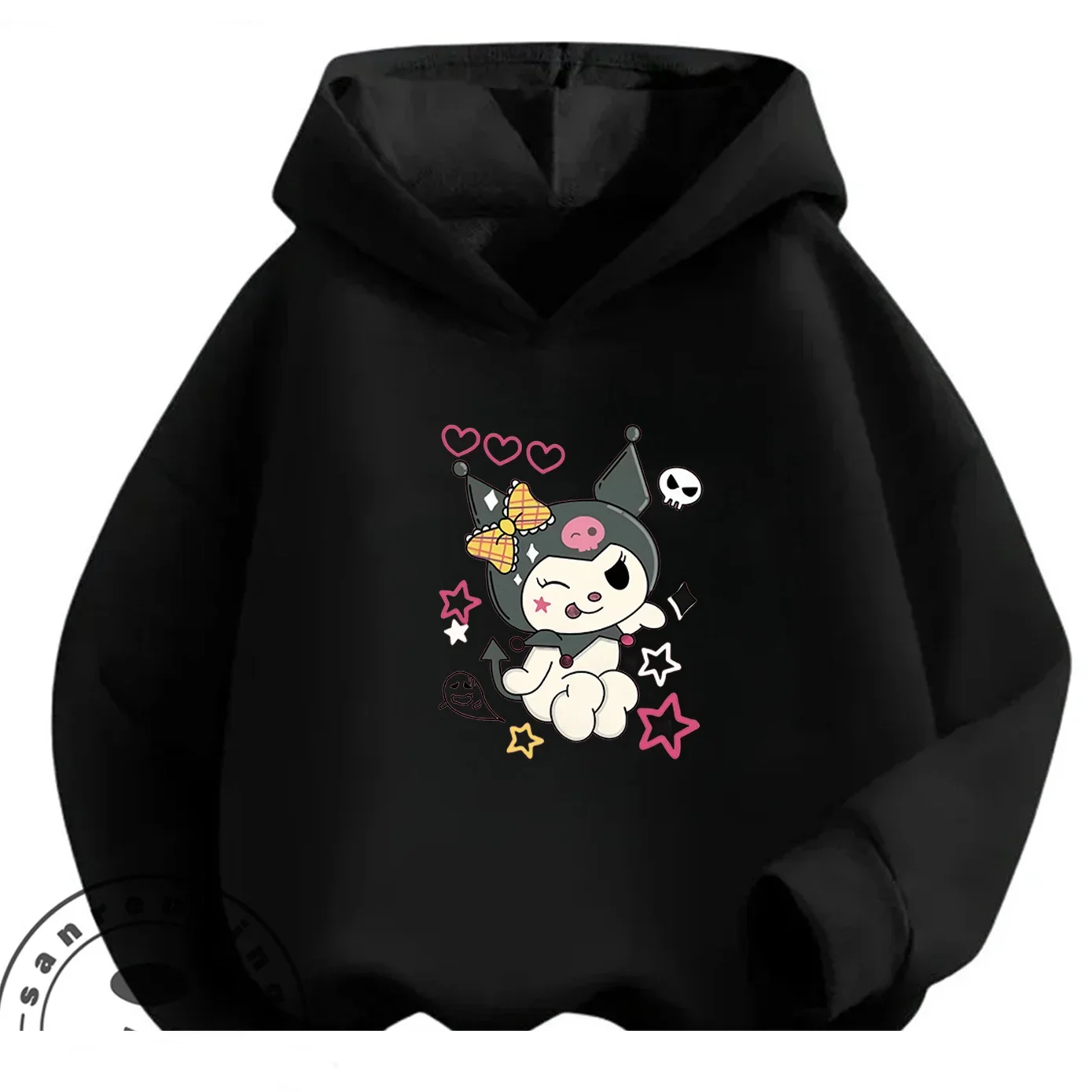 

Модная толстовка с капюшоном в стиле стритвир с персонажем Куроми для мальчиков и девочек 3-14 лет, хит 2026 года, мультяшный дизайн