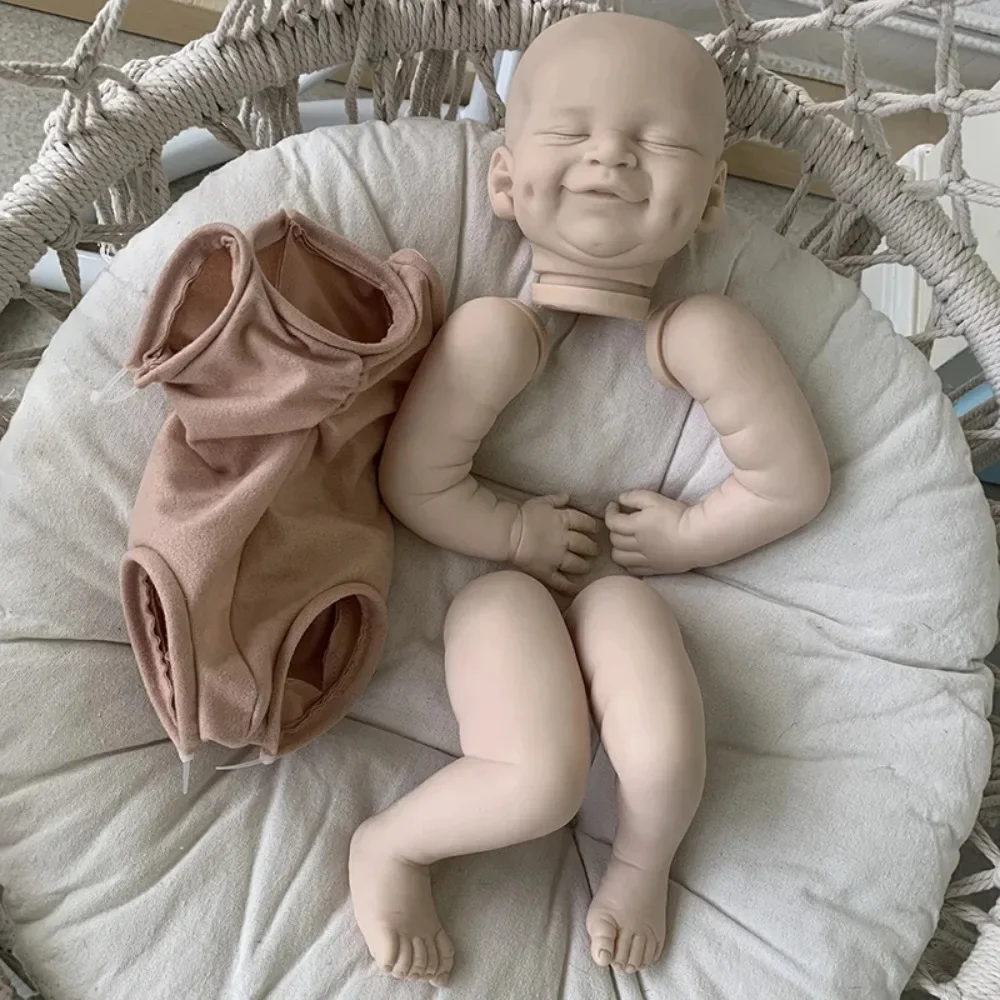 19Inch Reborn Doll Kit Cecilia Sleeping Newborn Baby Unpainted Soft Vinyl Doll Parts with Cloth Body Bebe Kit Reborn