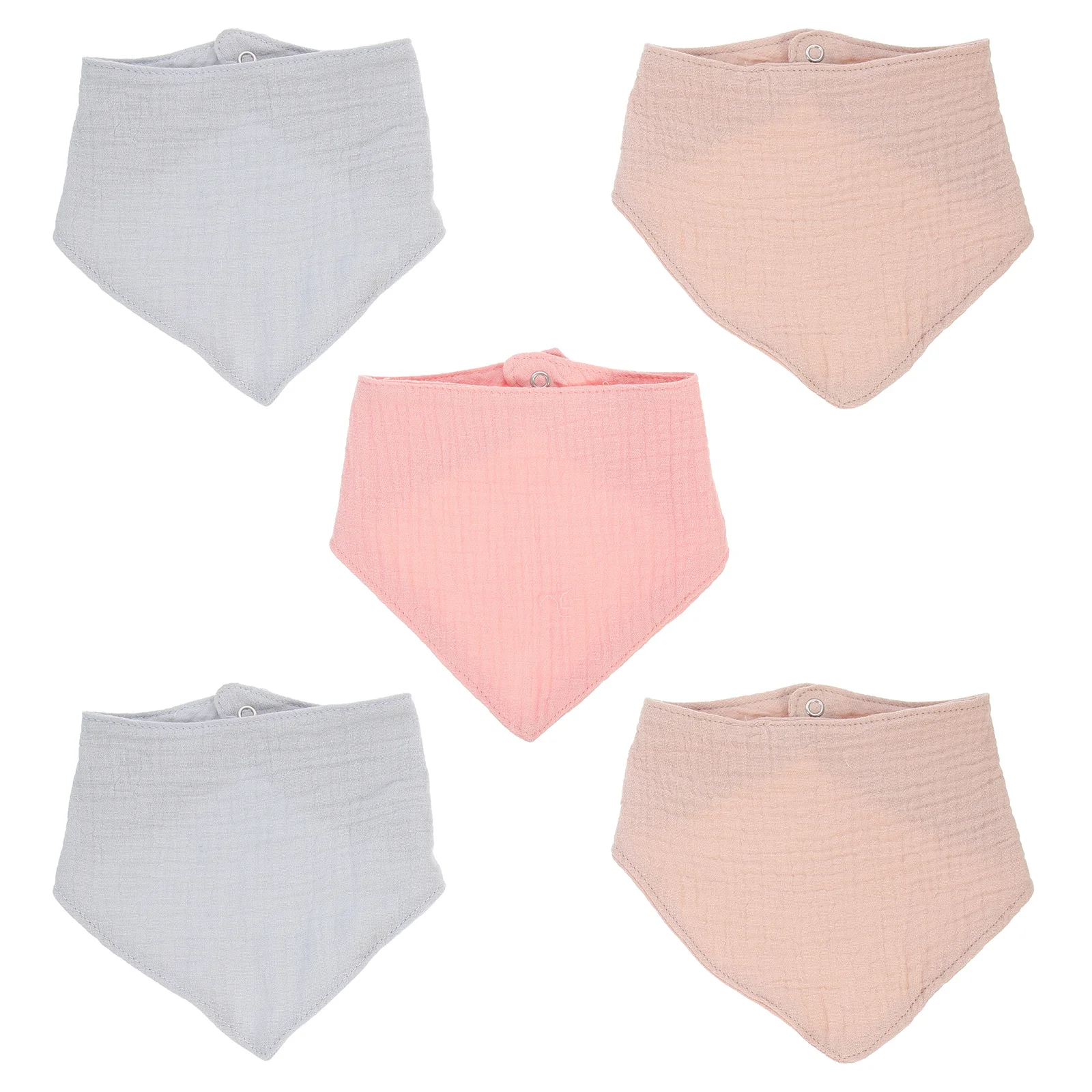 

5Pcs Baby Bibs Safe Durable Stainproof Triangular Design Teething Chewable Infant Eating Towels Saliva Wipes Baby Bandana Bibs