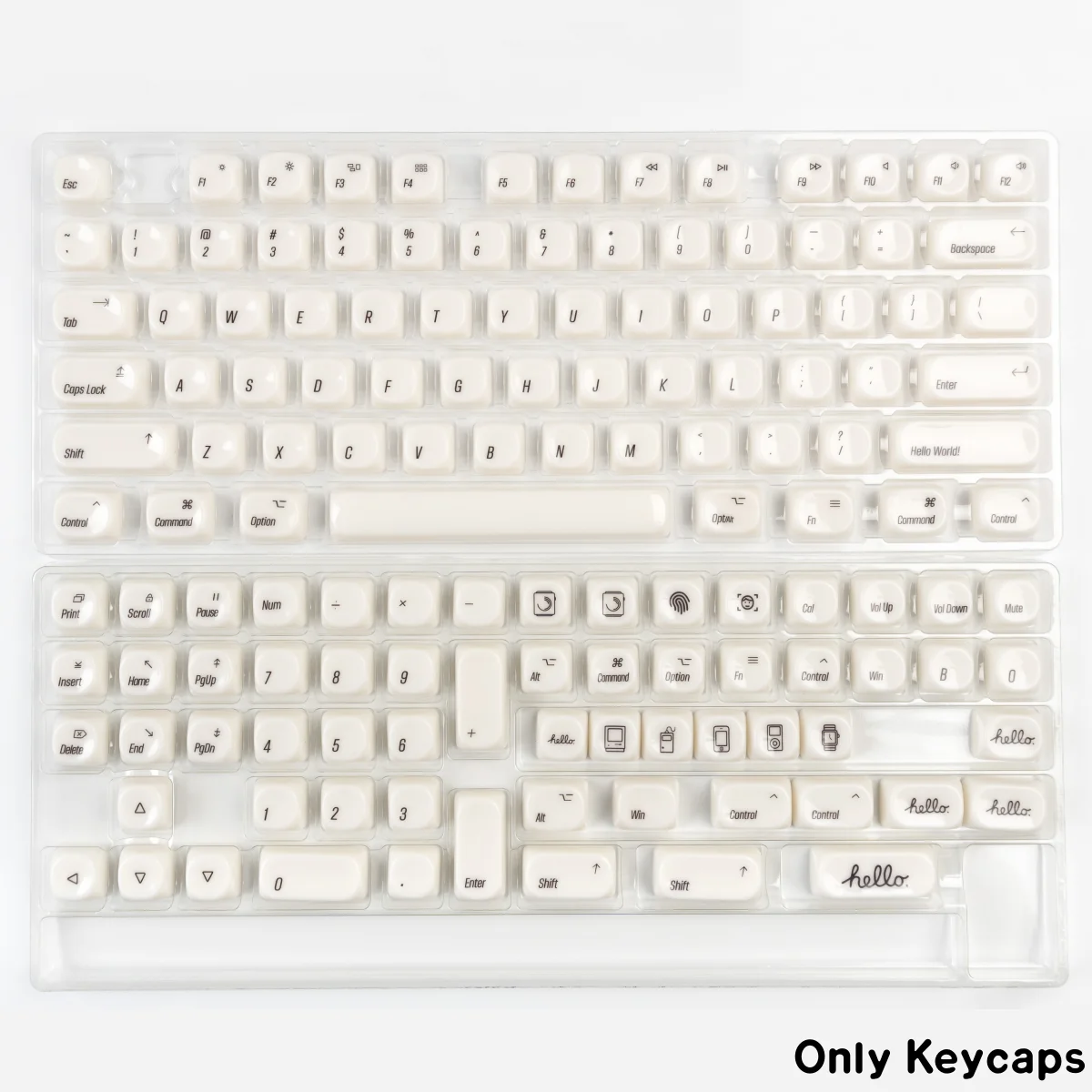 MOA PC Keycaps Dye Sub MAC Keycap For Gaming Office Mechanical Keyboard Rainy75 Hi75 Hi98 MAD60 Custom DIY Gift Semi-transparent
