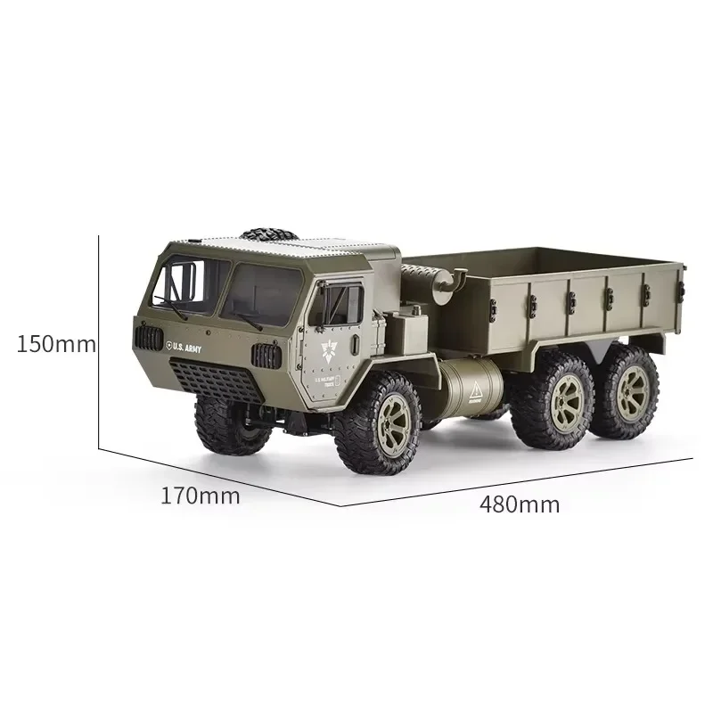 2.4GHz 6x6 zdalnie sterowana ciężarówka wojskowa w skali 1:12 terenowy pojazd terenowy z silnikiem o wysokim momencie obrotowym elastyczny układ