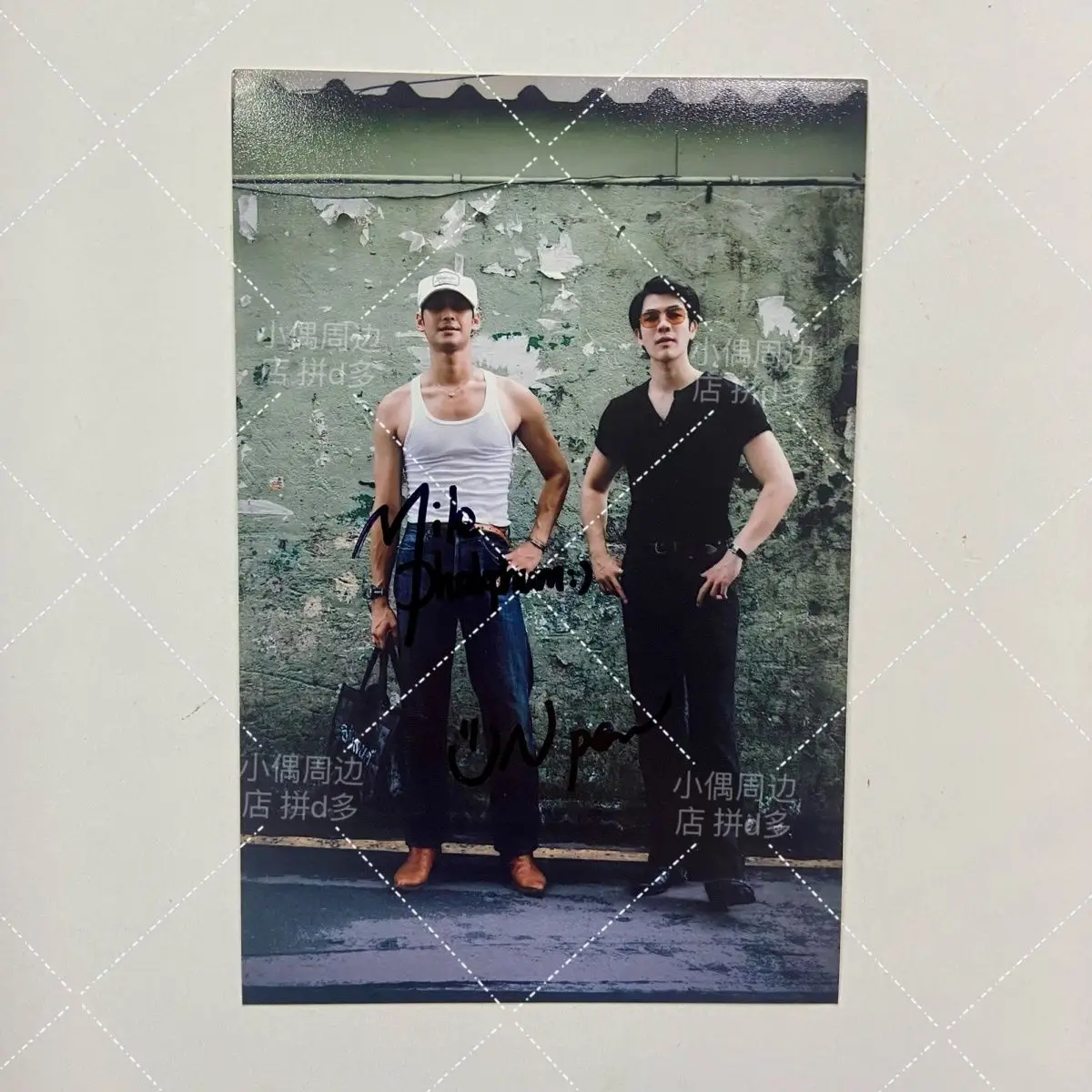 kinn porsche the series Thai BL star Mile Apo autographed photo 3-inch non printed as birthday gift for friend