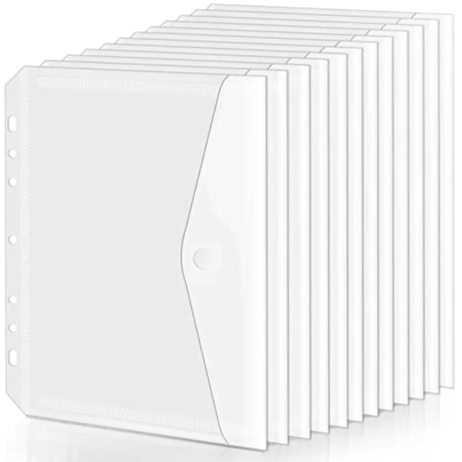 

Карманы для папок 8,5x5,5 Полиэтиленовый мини-карман для папок 5,5 x 8,5 ihes 7 отверстий Puhed 12 шт.