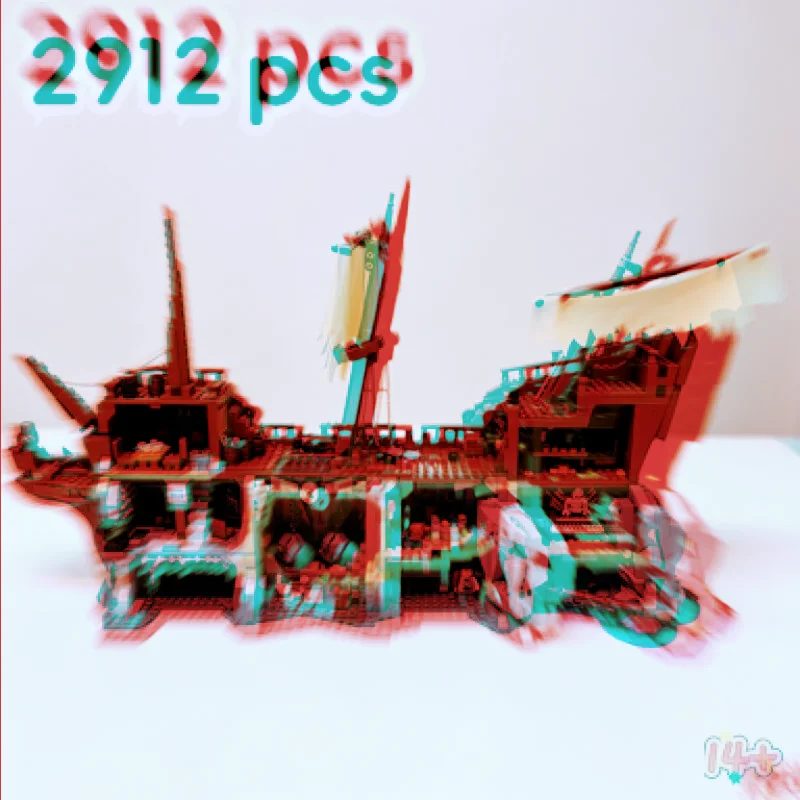 AdventureStyle Large Cave Pirate Treasure Hunt Building Blocks 2912pcs, Rock Cavern Old Vessel Interactive Form For Collect
