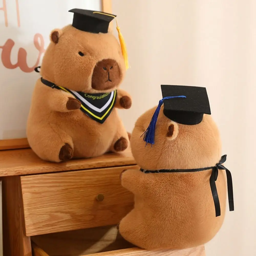 Capivara graduado capivara bonecas de pelúcia simulação pano boneca capibara anime brinquedo fofo macio 30cm/40cm capivara boneca de pelúcia