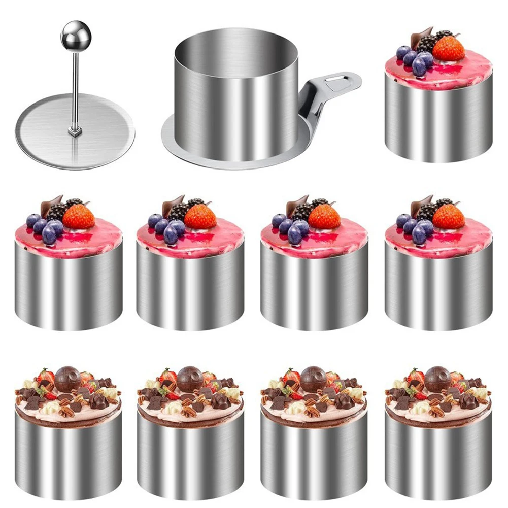 

1 набор форм, 3-дюймовые бесшовные кольца для торта, наборы форм, инструменты для выпечки из нержавеющей стали, 33x22x5 см, формы для выпечки, модель для выпечки тортов