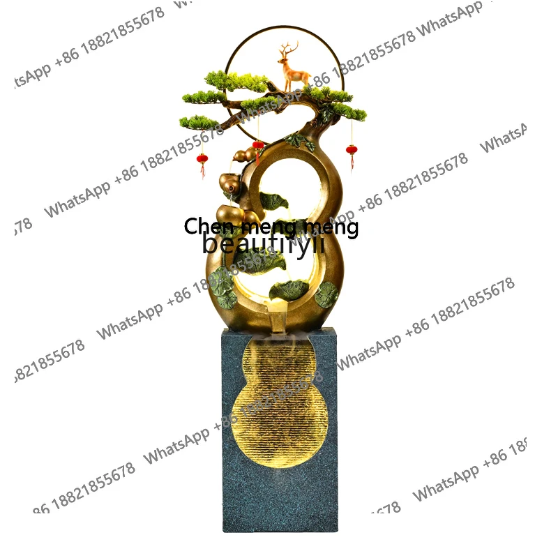 

New Chinese-style floor-to-ceiling rockery, flowing water fountain, living room, balcony, home decoration, office, ornament H