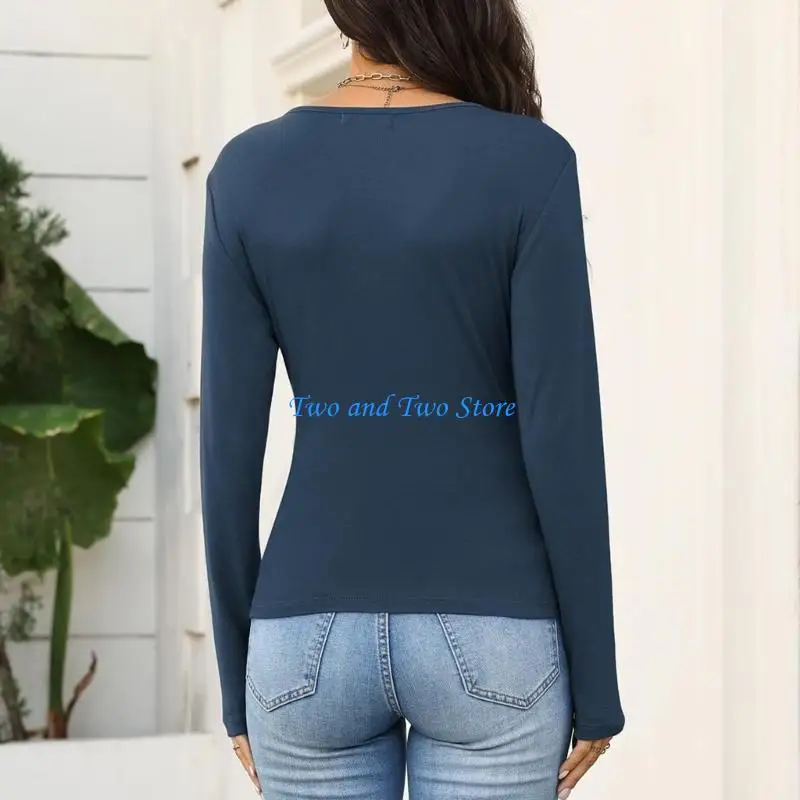 

HX6F Women's wrap-around long-sleeved blouse with pleats and a V-neck, sexy bodycon dress
