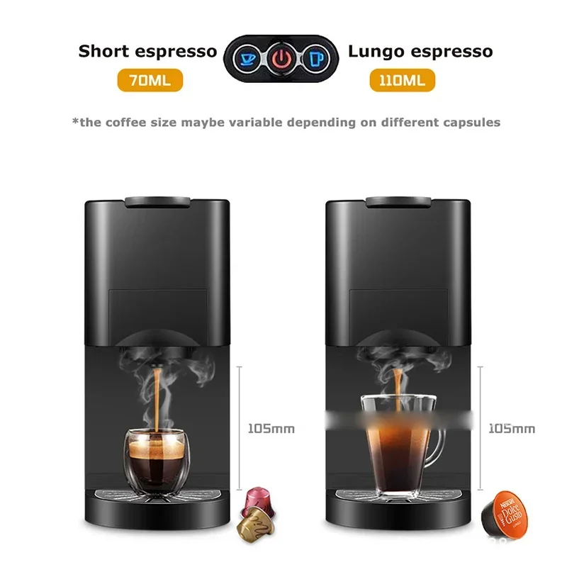 H3A Coffee Machine 4in1 Multiple Capsule Espresso Dolce Milk&Nespresso&ESE Pod&Powder Coffee Maker Stainless Metal Outook