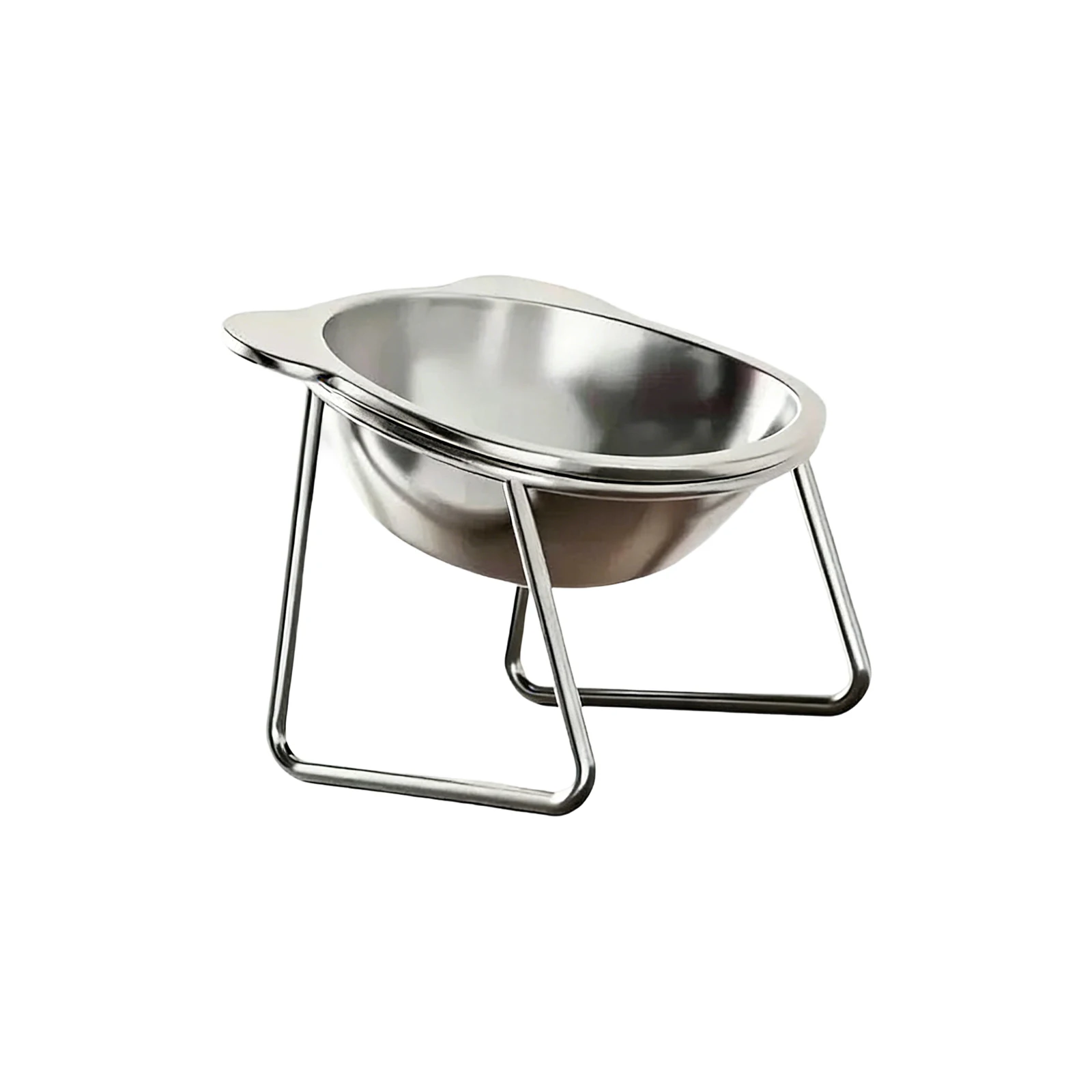 304 Stainless Steel Elevated Pet Bowl: Angled Tilted Feeder with Neck Support, Heat-Resistant & Easy-Clean for Crate or Home Use
