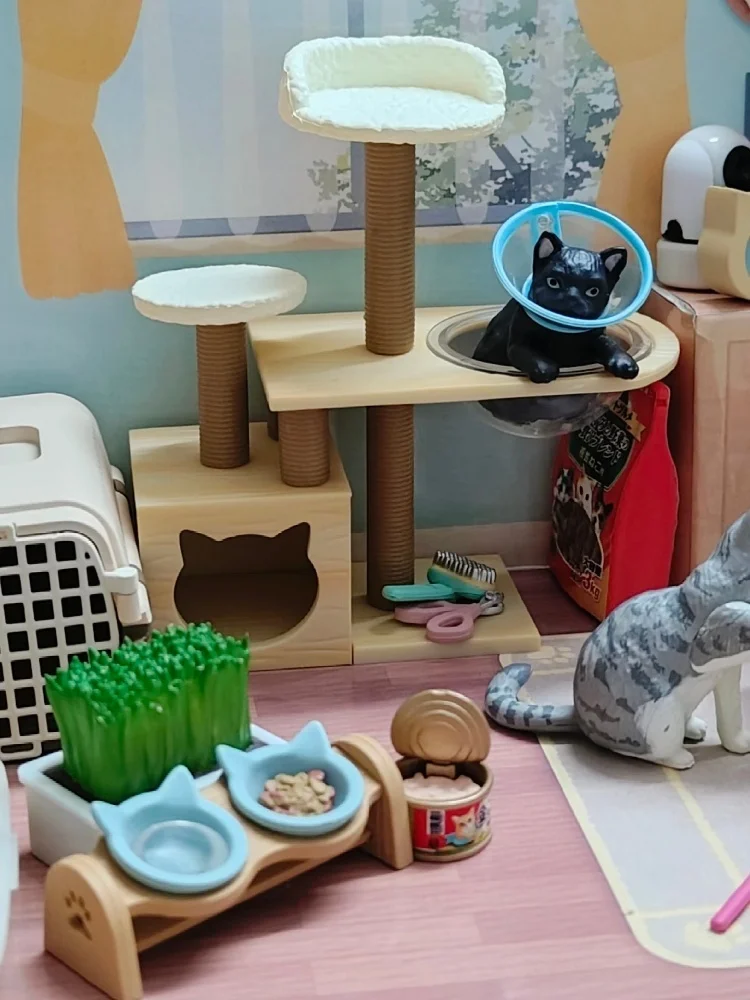 Rement Cat Daily Life Miniatures Dollhouse Decoration Playset Mystery Blind Box Gifts Toy Model Anime Figure Collect Ornaments