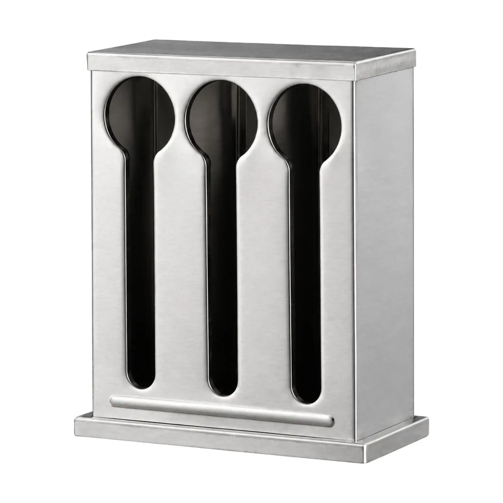 Stainless Steel Spoon Storage Holder Stable Spoon Holder with Covered Top Kitchen Storage Stand with Utensil Slots
