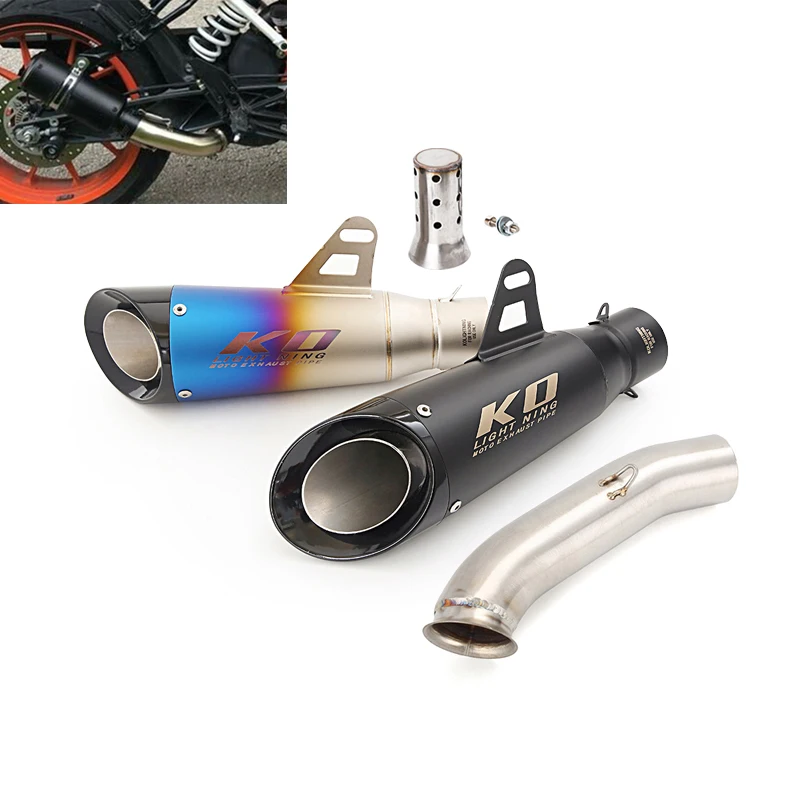 Slip On Motorcycle Exhaust Mid Link Pipe Connect 51mm Muffler Escape System Modified For Duke 125 200 250 390 RC390 2017-2020