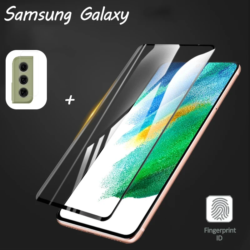 fingerprint identification Cristal samsung s23 plus lamina, for samsung s21 fe Fingerprint recognition tempered glass samsung s23 screen protetor samsung s22 plus s21fe glass