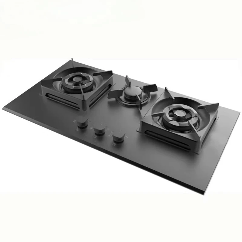 Commercial and Household Kitchen Appliances Home Freestanding Temper Glass Top Blue Flame 3 Burners Gas Cooker Stove