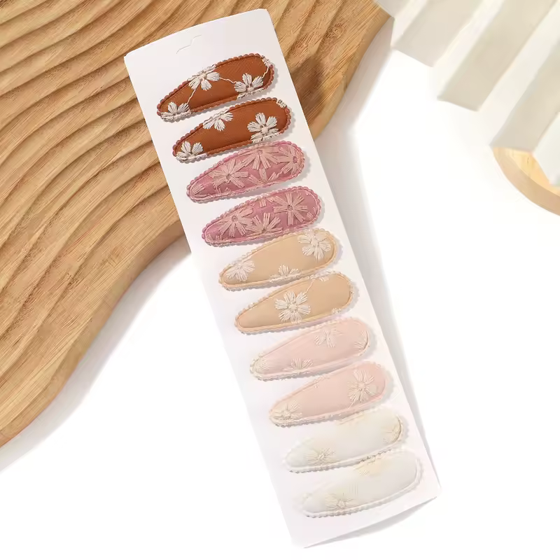 10Pcs/Lot Fresh Print Cotton Alloy Hair Clips for Kids Fabric Plaid BB Hairpins Girl Hairgripe Headwear Baby Hair Accessories - Image 21