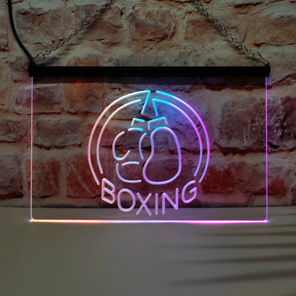 Boxing Gloves Club Fighting Bar-LED Neon Sign Featuring Colorful Flowing Effect,Perfect for Home Decoration and Creating Party