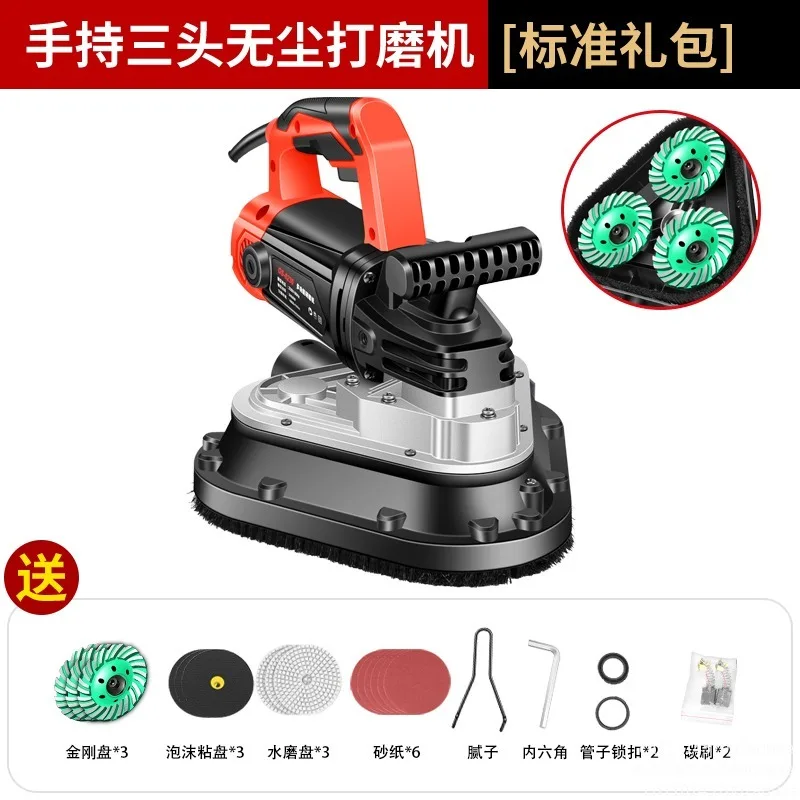 Wall Polisher Hand Held Edge Grinding Polishing Machine 2450w 105mm*3 Discs Small Portable Concrete Grinder Industrial Floor