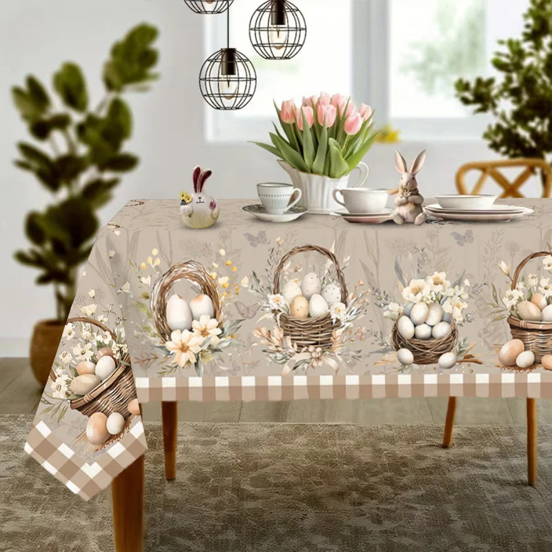 

Easter Egg Element Tablecloth, Luxury Party Dining Decor, Spring Holiday Table Cover, Instagram Aesthetic Waterproof