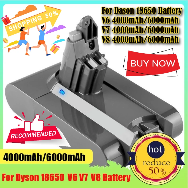 

4000mAh/6000mAh 21.6V 18650 Rechargeable Batteries for Dyson V6 V7 V8 Cordless Vacuum Cleaners Robotic Vacuum Cleaners