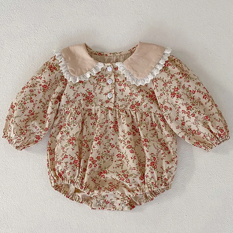 Infant Kids Baby Girls Long Sleeve Spring Autumn Sweet Printing Princess Rompers Newborn Kids Baby Girls Rompers Clothes